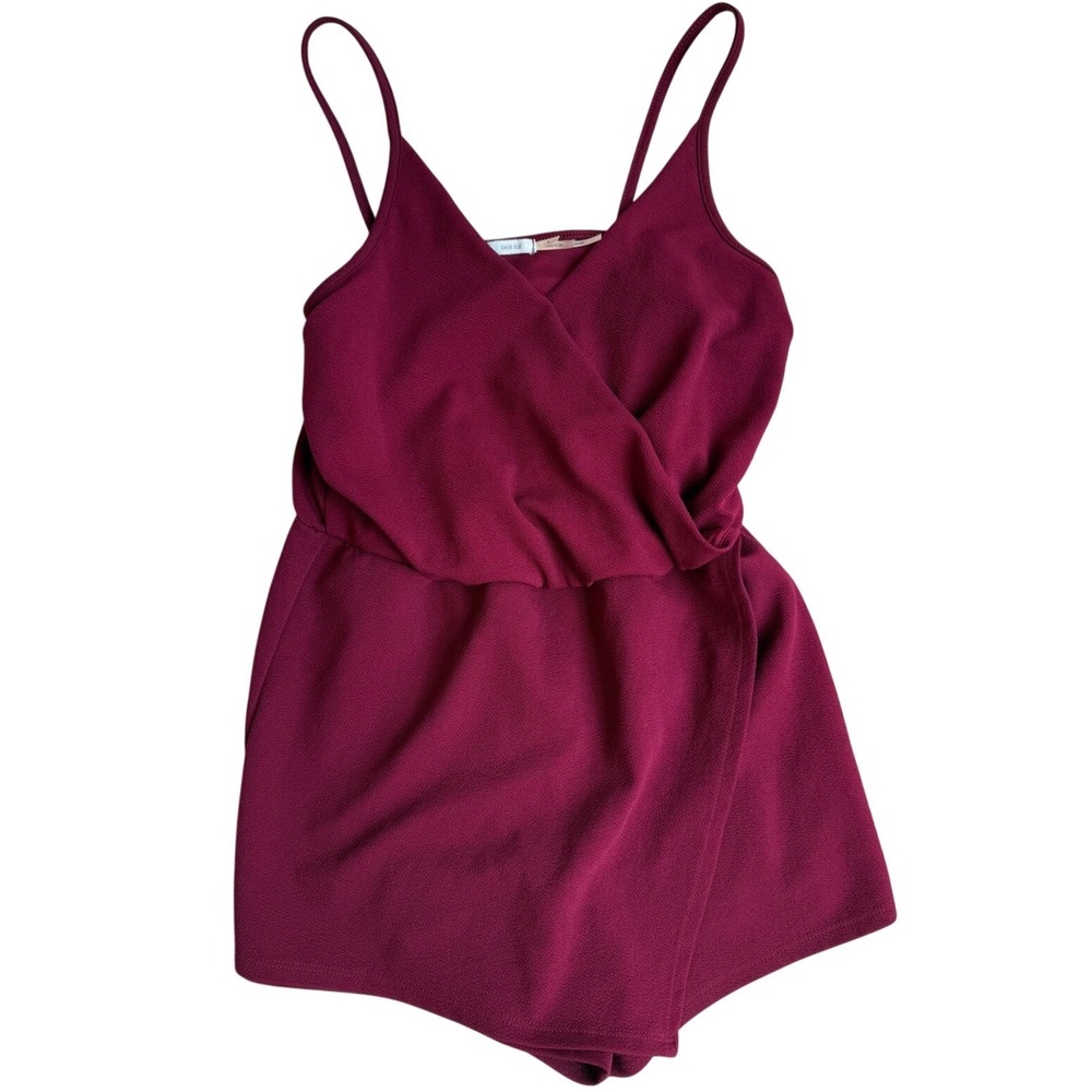 Urban Outfitters Kimchi Blue Burgundy Wrap Front Romper S Sleeveless